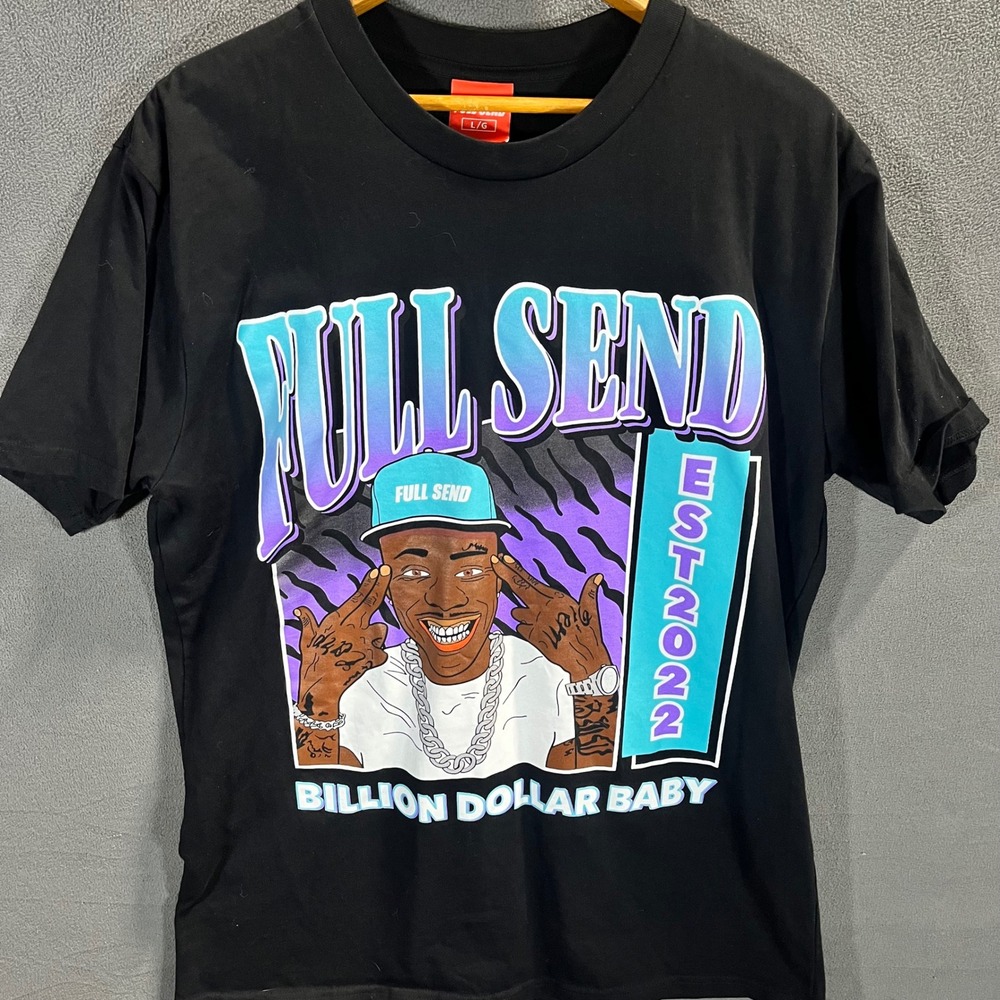 Full Send Nelk Boys DaBaby Billion Dollar Baby Graphic T-Shirt Black Large